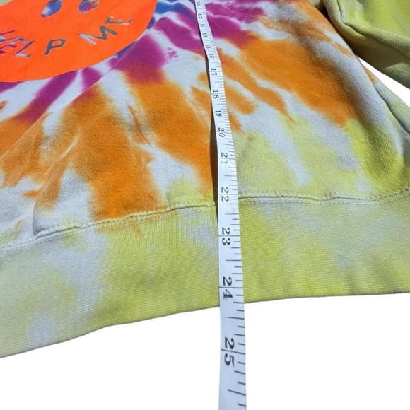 Tie-dye smiley face crewneck sweatshirt in multicoloured and orange hues #crew - Picture 3 of 4